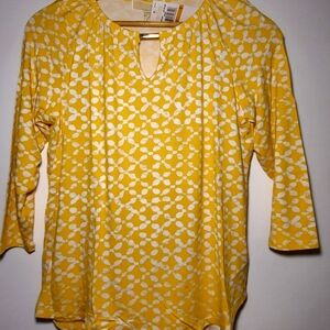 Michael Kors Yellow Floral Women's Top